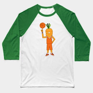 Funny Basketball Player Carrot Character Baseball T-Shirt